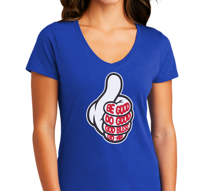 Ladies V-Neck, Royal (100% cotton)