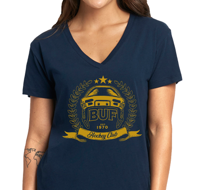 Ladies V-Neck, Navy (100% cotton)