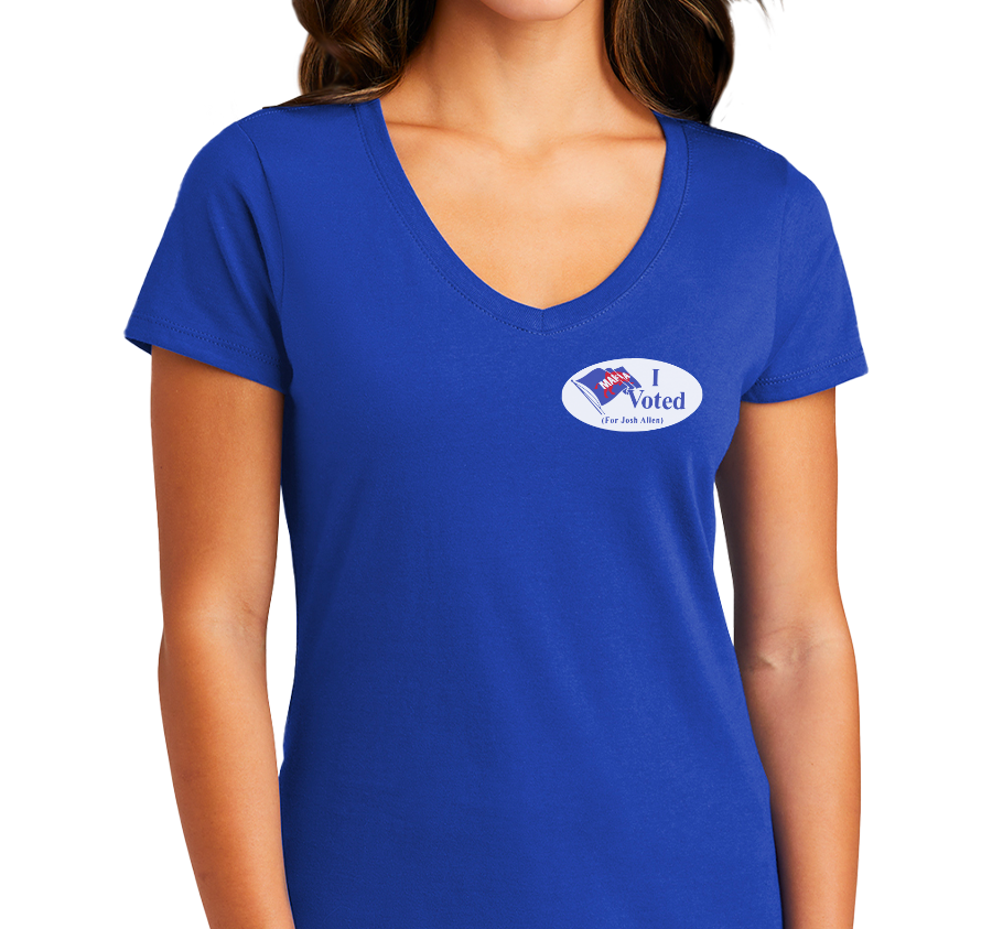 Ladies V-Neck, Royal (100% cotton)