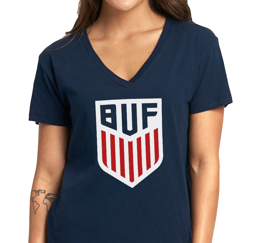 Ladies V-Neck, Navy (100% cotton)