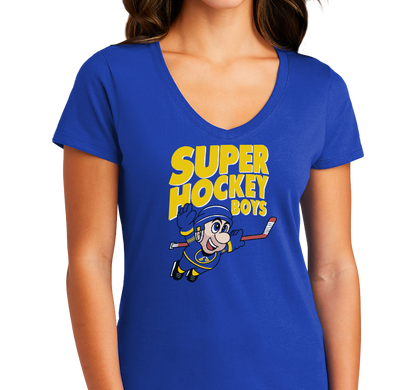 Ladies V-Neck, Royal (100% cotton)