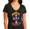 Ladies V-Neck, Black (100% cotton)