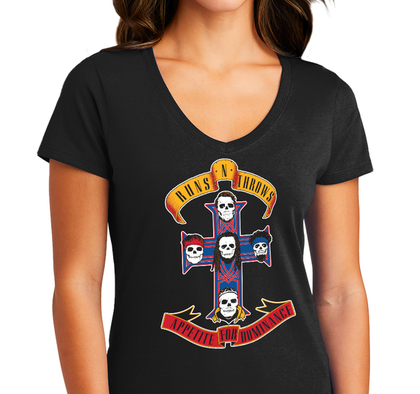 Ladies V-Neck, Black (100% cotton)