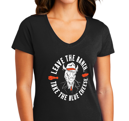 Ladies V-Neck, Black (100% cotton)