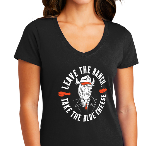 Ladies V-Neck, Black (100% cotton)