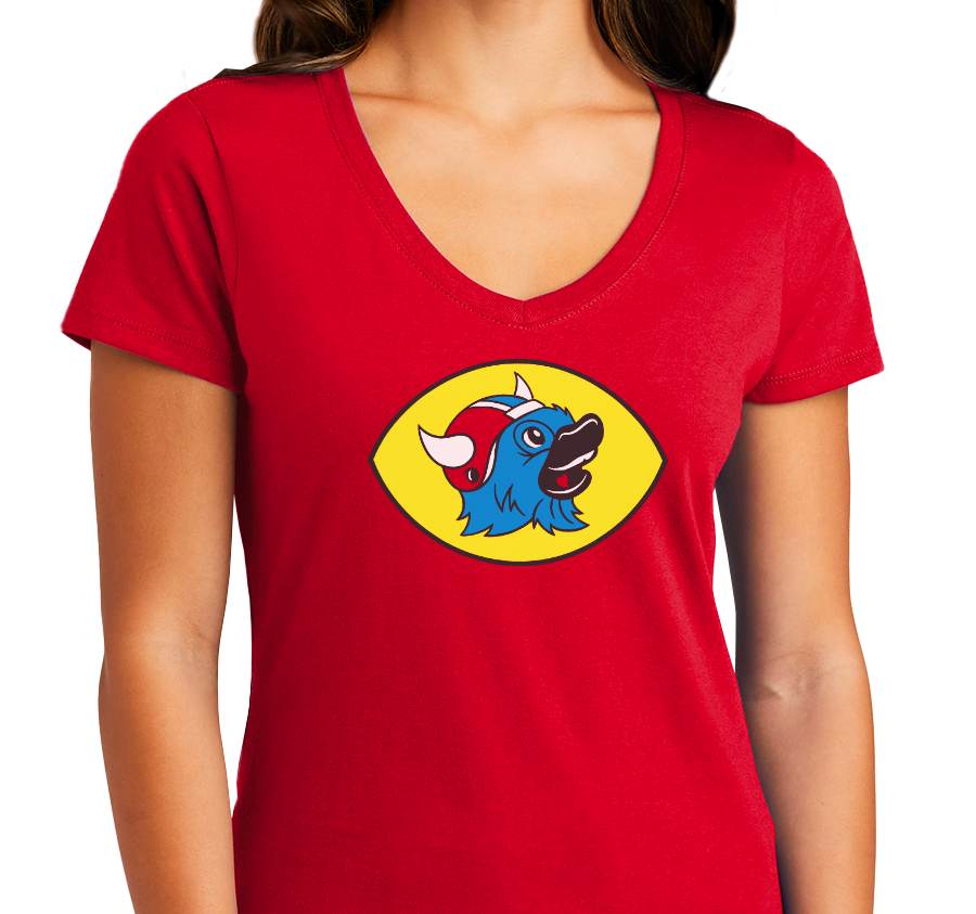 Ladies V-Neck, Red (100% cotton)