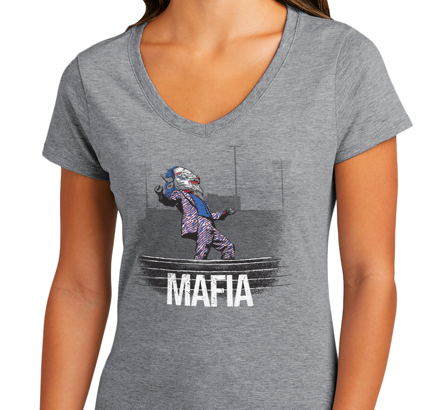 Ladies V-Neck, Heather Gray (90% cotton, 10% polyester)