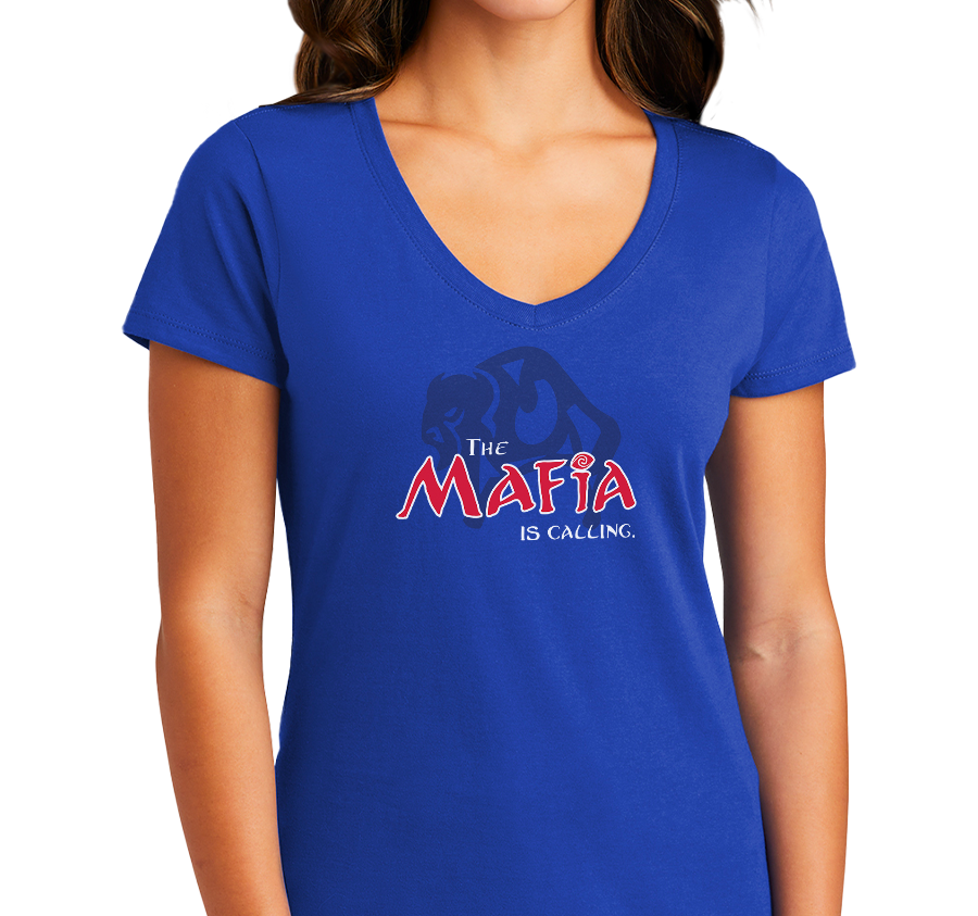 Ladies V-Neck, Royal (100% cotton)