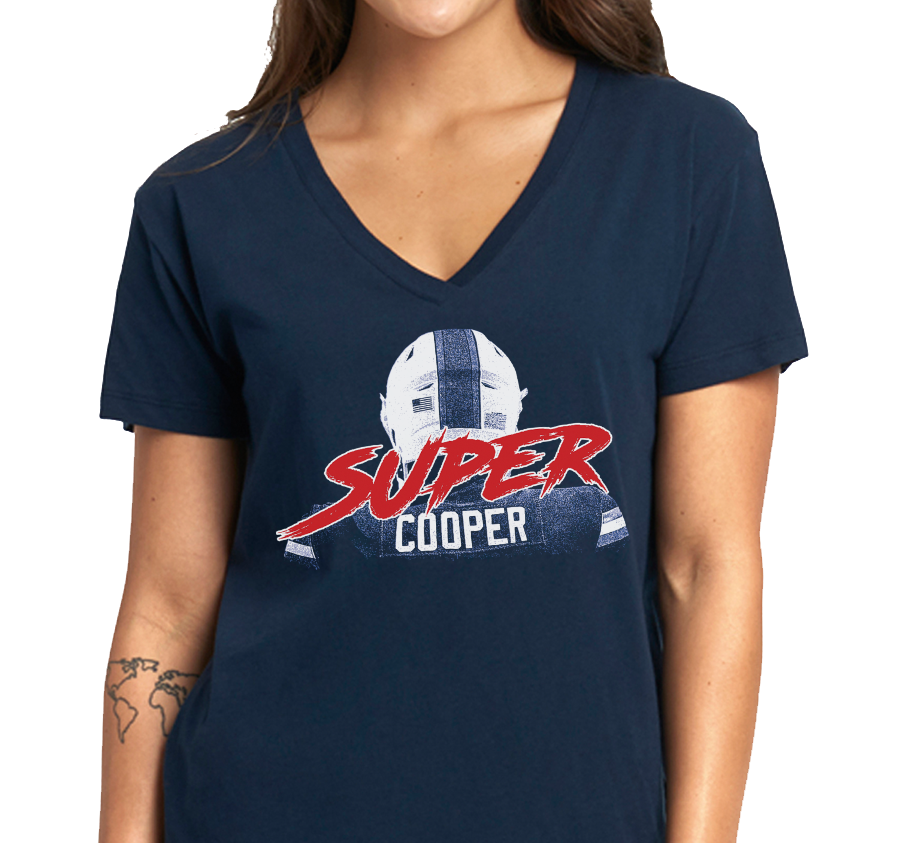 Ladies V-Neck, Navy (100% cotton)