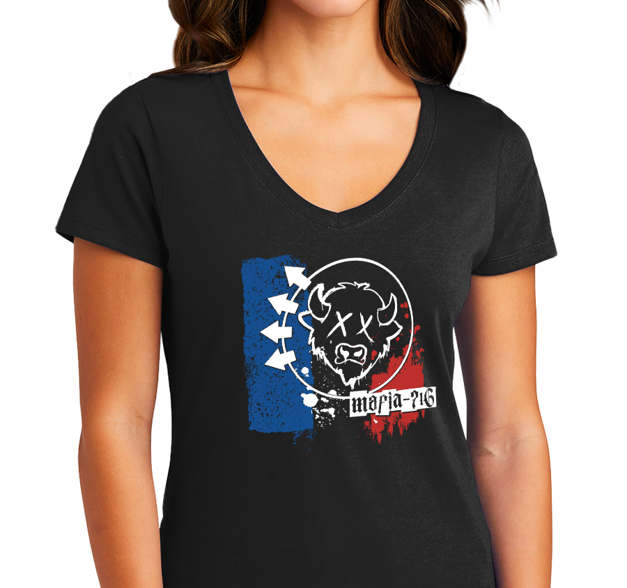 Ladies V-Neck, Black (100% cotton)