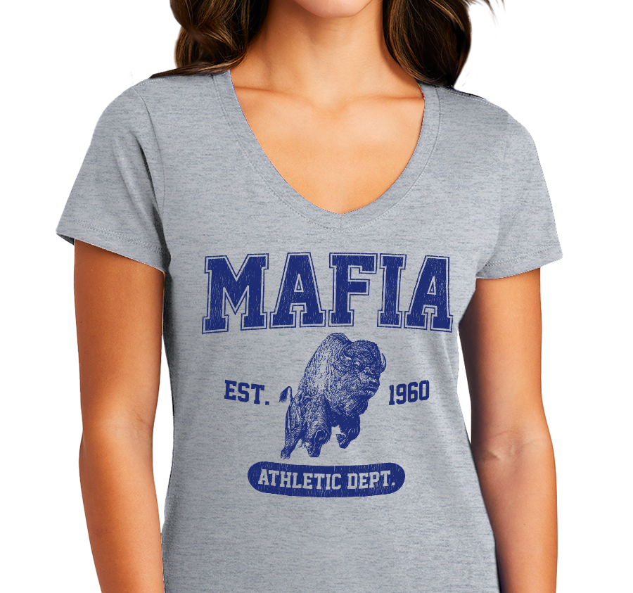 Ladies V-Neck, Athletic Heather (90% cotton, 10% polyester)