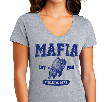 Ladies V-Neck, Athletic Heather (90% cotton, 10% polyester)