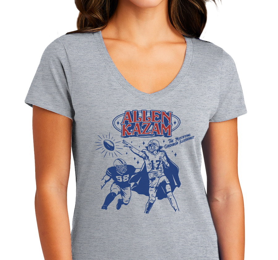 Ladies V-Neck, Athletic Heather (90% cotton, 10% polyester)