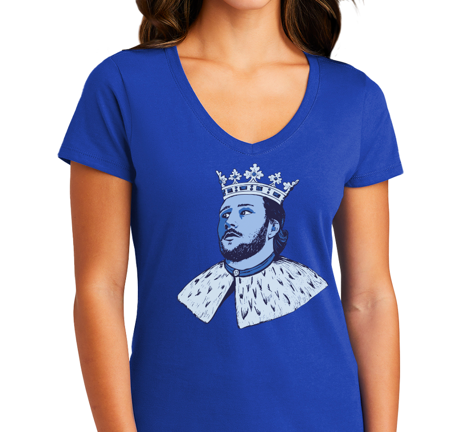 Ladies V-Neck, Royal (100% cotton)