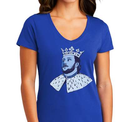 Ladies V-Neck, Royal (100% cotton)