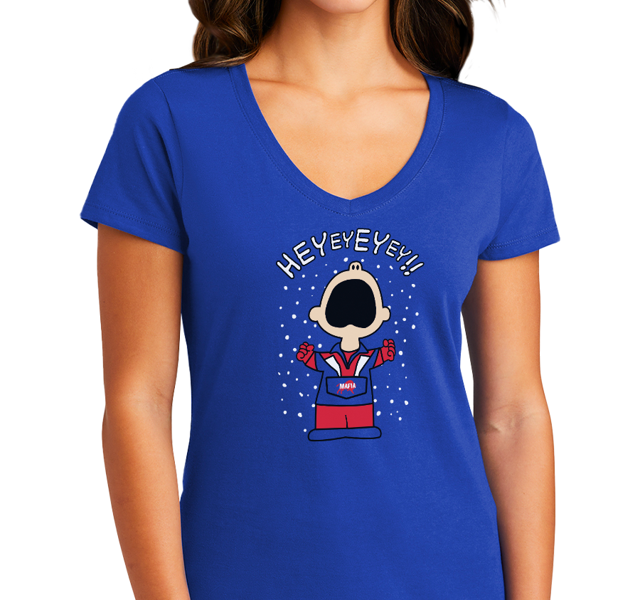 Ladies V-Neck, Royal (100% cotton)