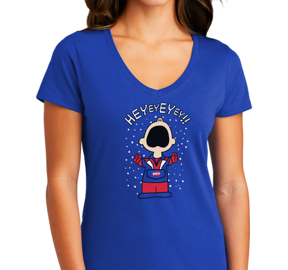 Ladies V-Neck, Royal (100% cotton)