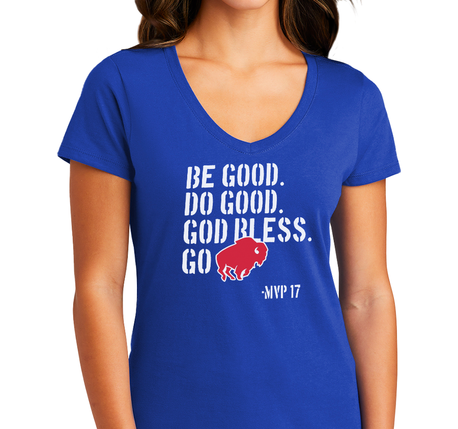 Ladies V-Neck, Royal (100% cotton)