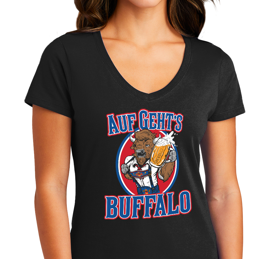 Ladies V-Neck, Black (100% cotton)