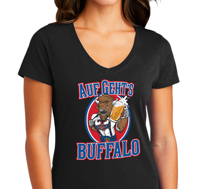 Ladies V-Neck, Black (100% cotton)