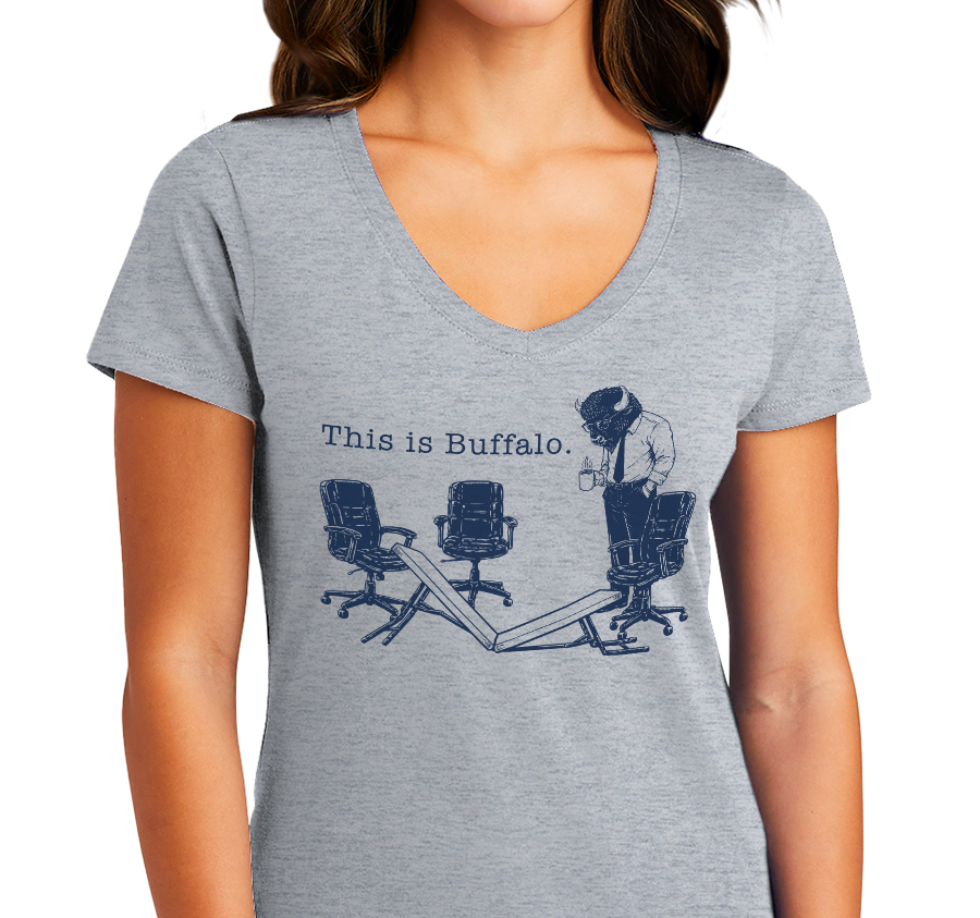 Ladies V-Neck, Athletic Heather (90% cotton, 10% polyester)