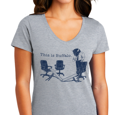 Ladies V-Neck, Athletic Heather (90% cotton, 10% polyester)