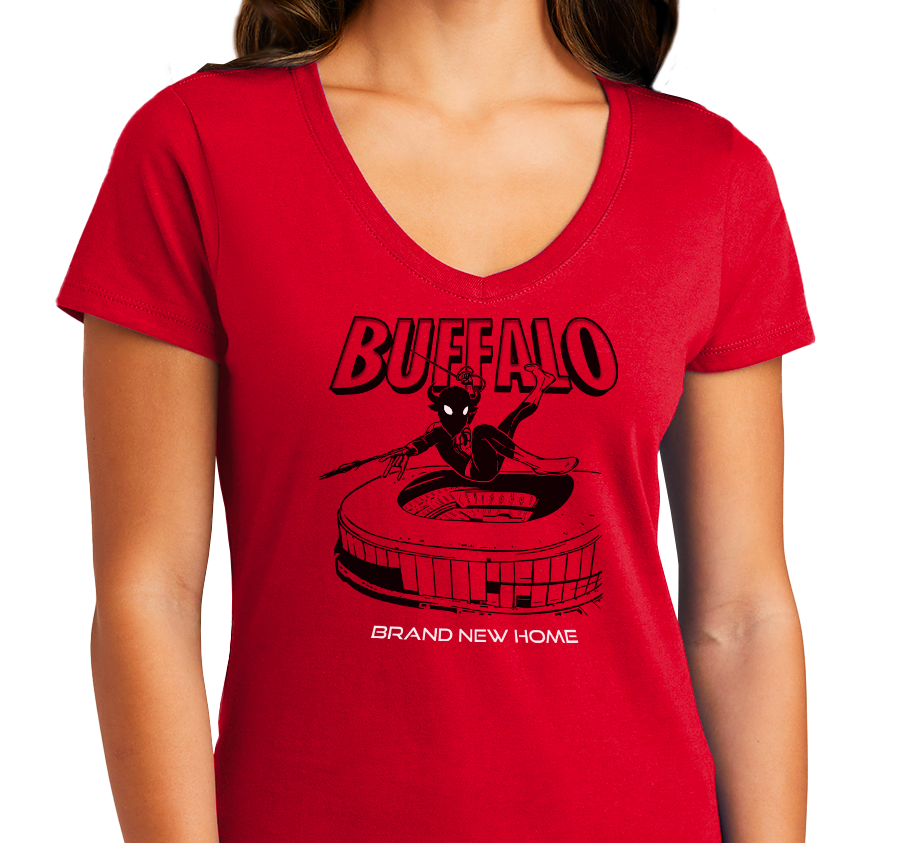 Ladies V-Neck, Red (100% cotton)
