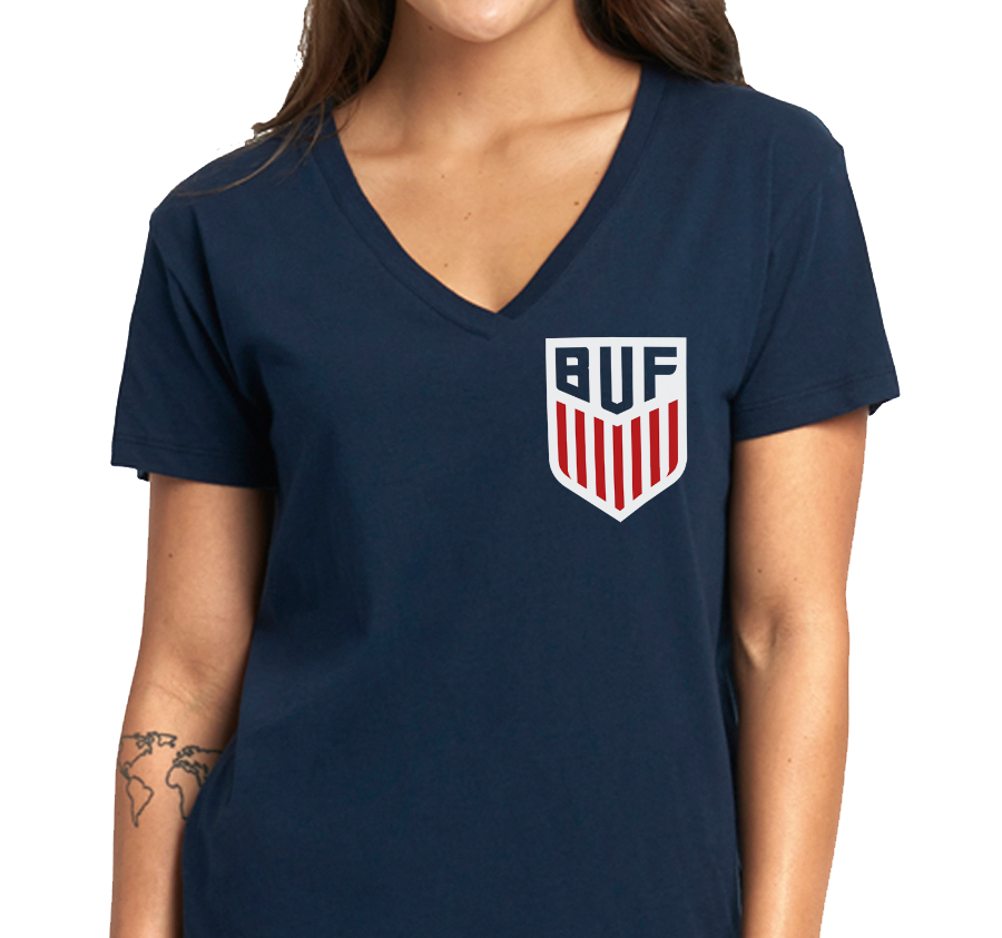 Ladies V-Neck, Navy (100% cotton)