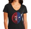 Ladies V-Neck, Black (100% cotton)