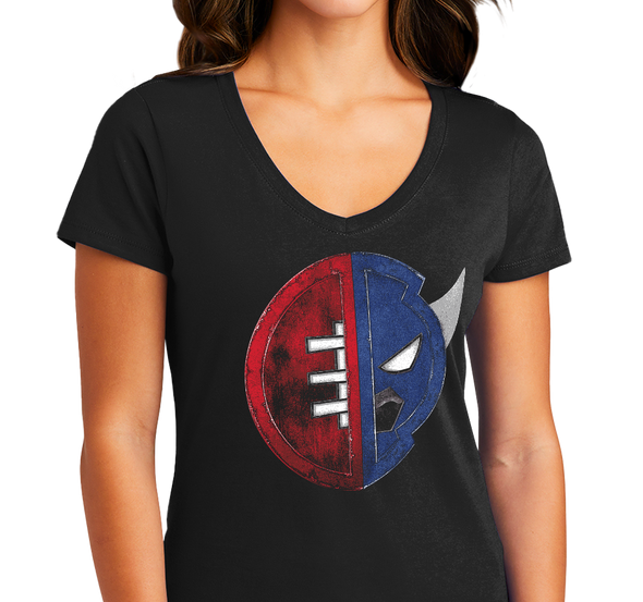 Ladies V-Neck, Black (100% cotton)