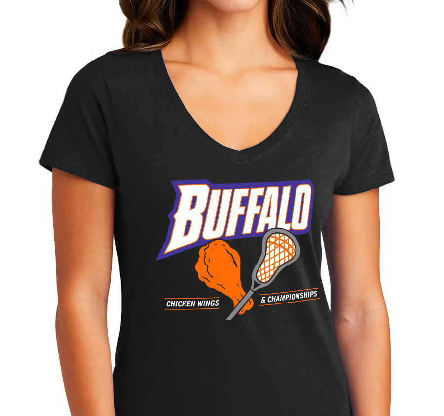 Ladies V-Neck, Black (100% cotton)