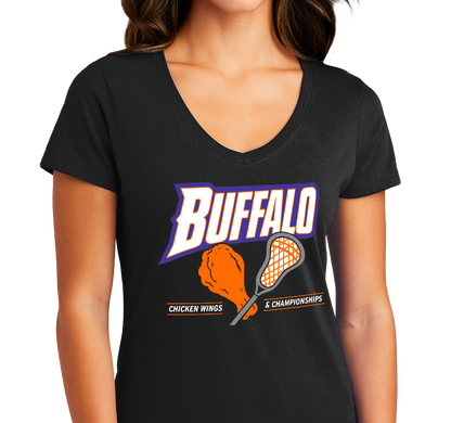 Ladies V-Neck, Black (100% cotton)