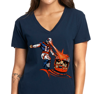 Ladies V-Neck, Navy (100% cotton)