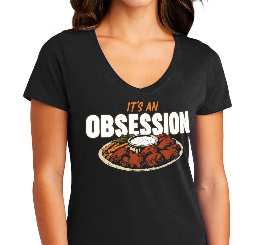 Ladies V-Neck, Black (100% cotton)