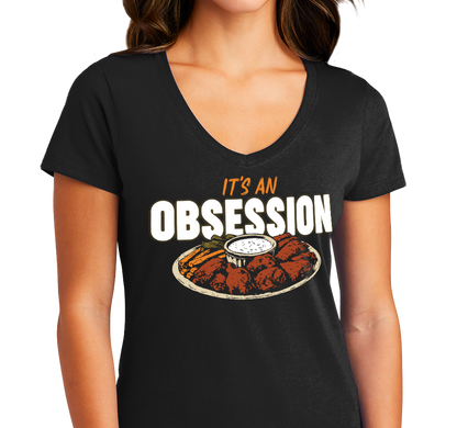 Ladies V-Neck, Black (100% cotton)