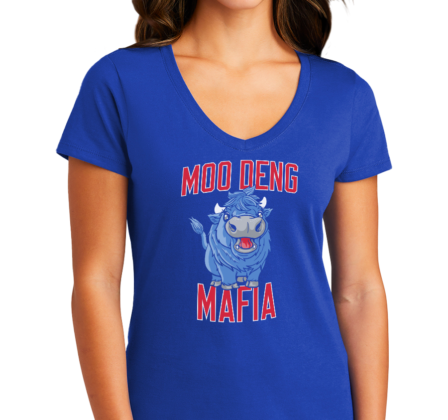 Ladies V-Neck, Royal (100% cotton)