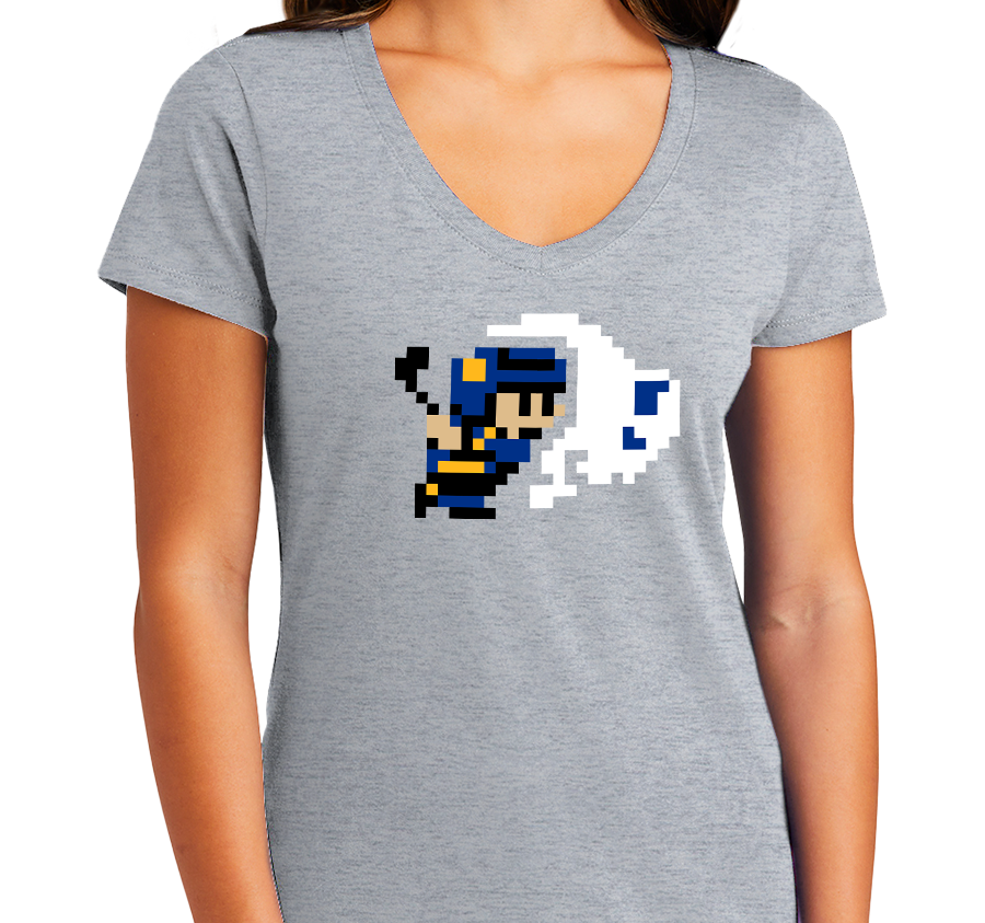 Ladies V-Neck, Athletic Heather (90% cotton, 10% polyester)