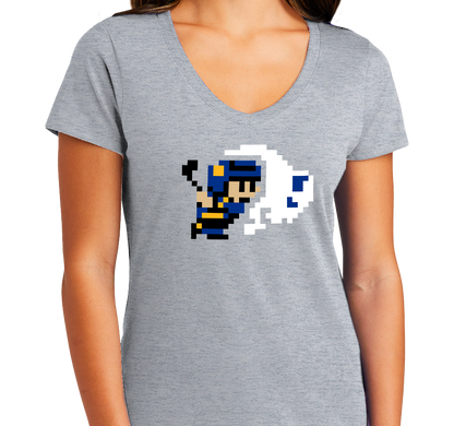 Ladies V-Neck, Athletic Heather (90% cotton, 10% polyester)