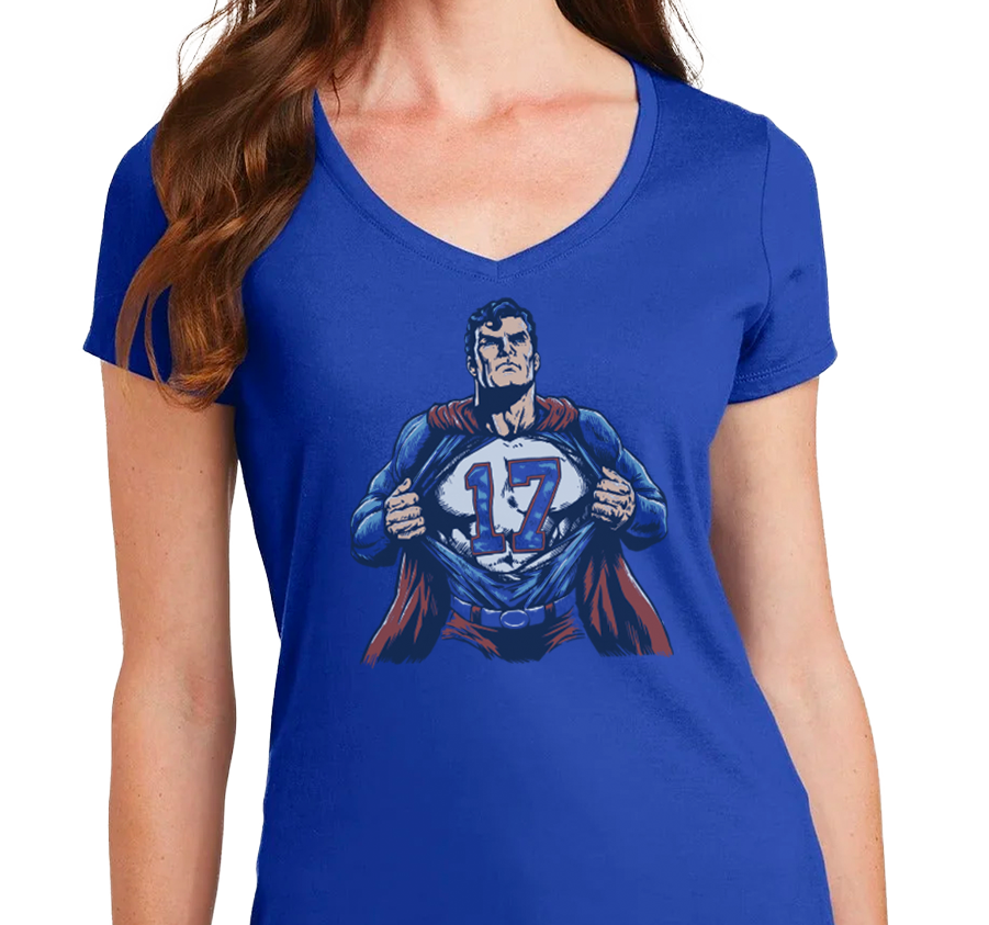 Ladies V-Neck, Royal (100% cotton)