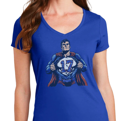Ladies V-Neck, Royal (100% cotton)