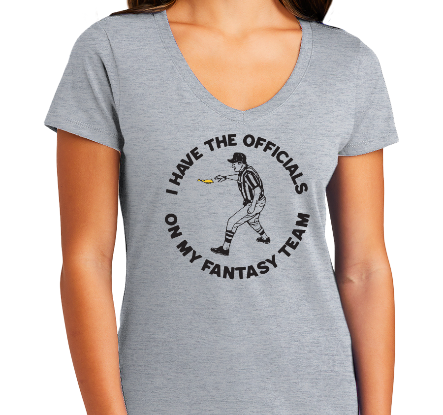 Ladies V-Neck, Athletic Heather (90% cotton, 10% polyester)