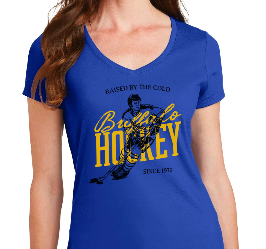 Ladies V-Neck, Royal (100% cotton)
