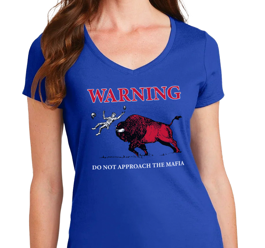 Ladies V-Neck, Royal (100% cotton)