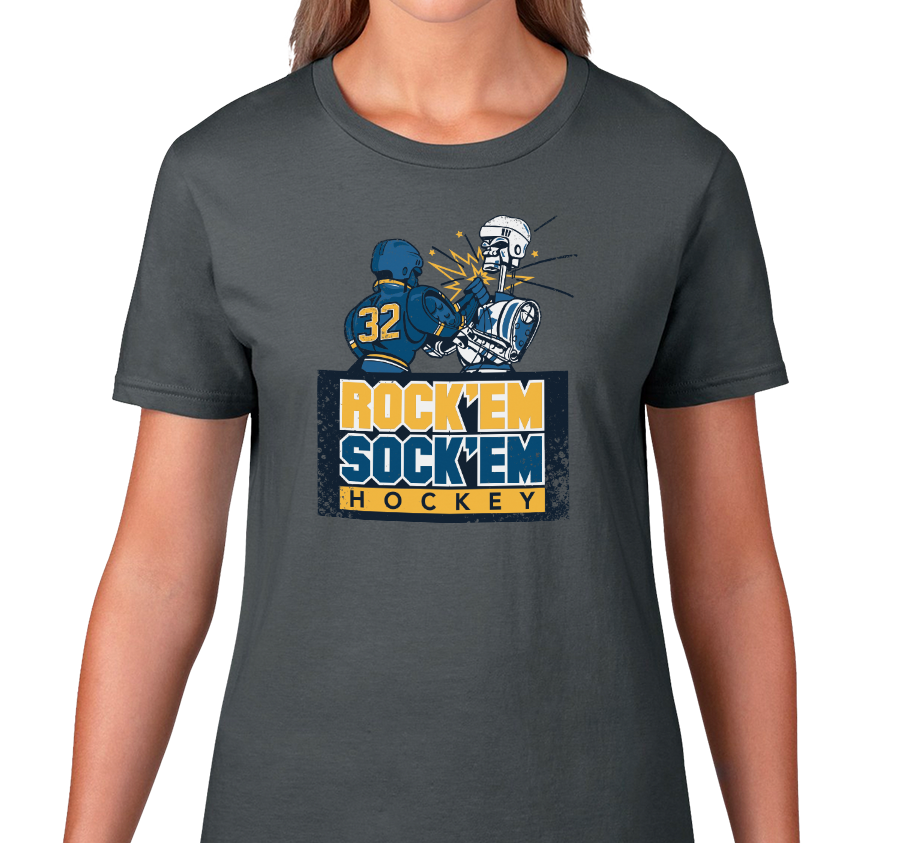 "Rock 'Em Sock 'Em Hockey" Ladies T-Shirt