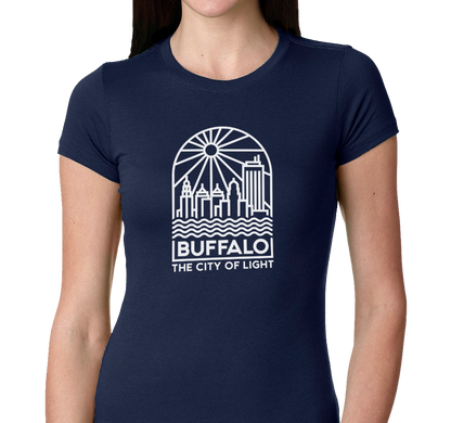 Ladies T-Shirt, Navy (100% cotton)