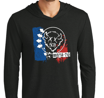 Lightweight Hoody, Black (50% polyester, 25% cotton, 25% rayon)