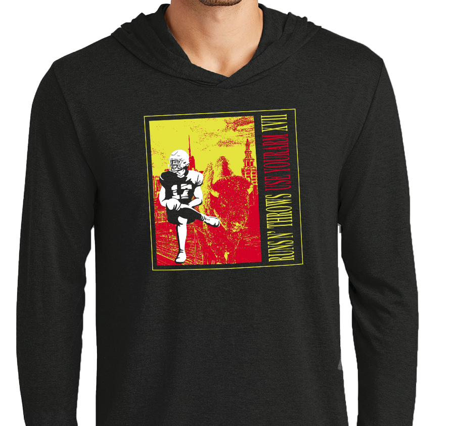 Lightweight Hoody, Black (50% polyester, 25% cotton, 25% rayon)