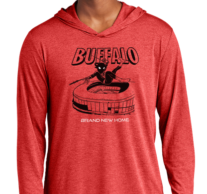 Lightweight Hoody, Red Frost (50% polyester, 25% cotton, 25% rayon)