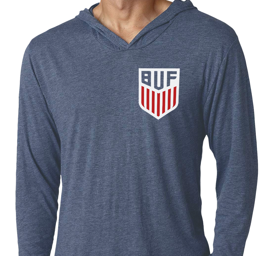 Lightweight Hoody, Navy Frost (50% polyester, 25% cotton, 25% rayon)