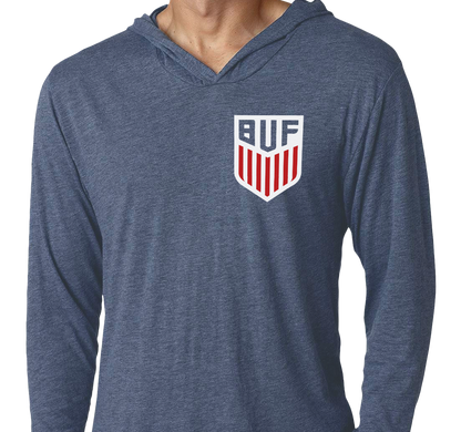 Lightweight Hoody, Navy Frost (50% polyester, 25% cotton, 25% rayon)